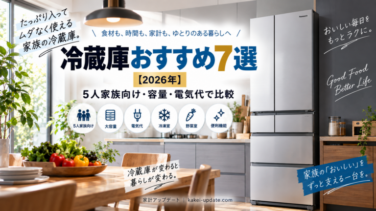 冷蔵庫おすすめ7選【2026年】｜5人家族向け・容量・電気代で比較
