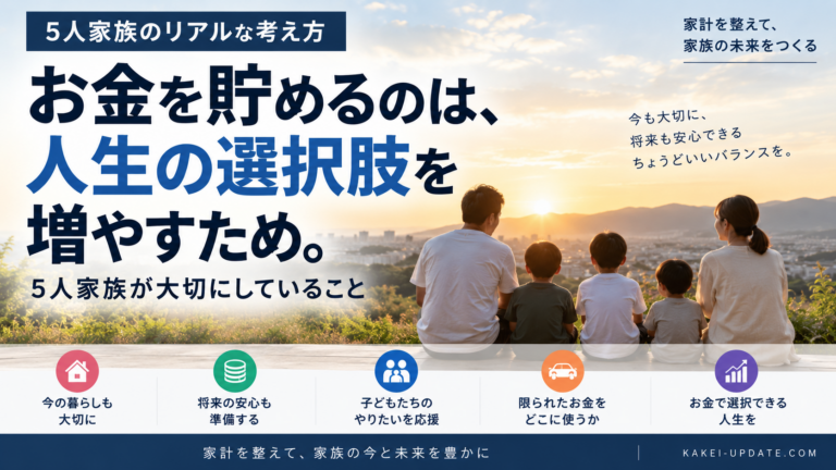 お金を貯めるのは、人生の選択肢を増やすため。5人家族が大切にしていること