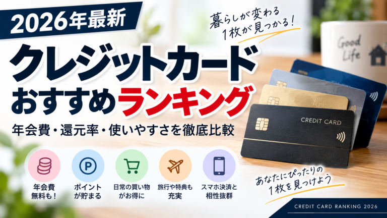 【2026年最新】クレジットカードおすすめランキング5選｜年会費・還元率を比較