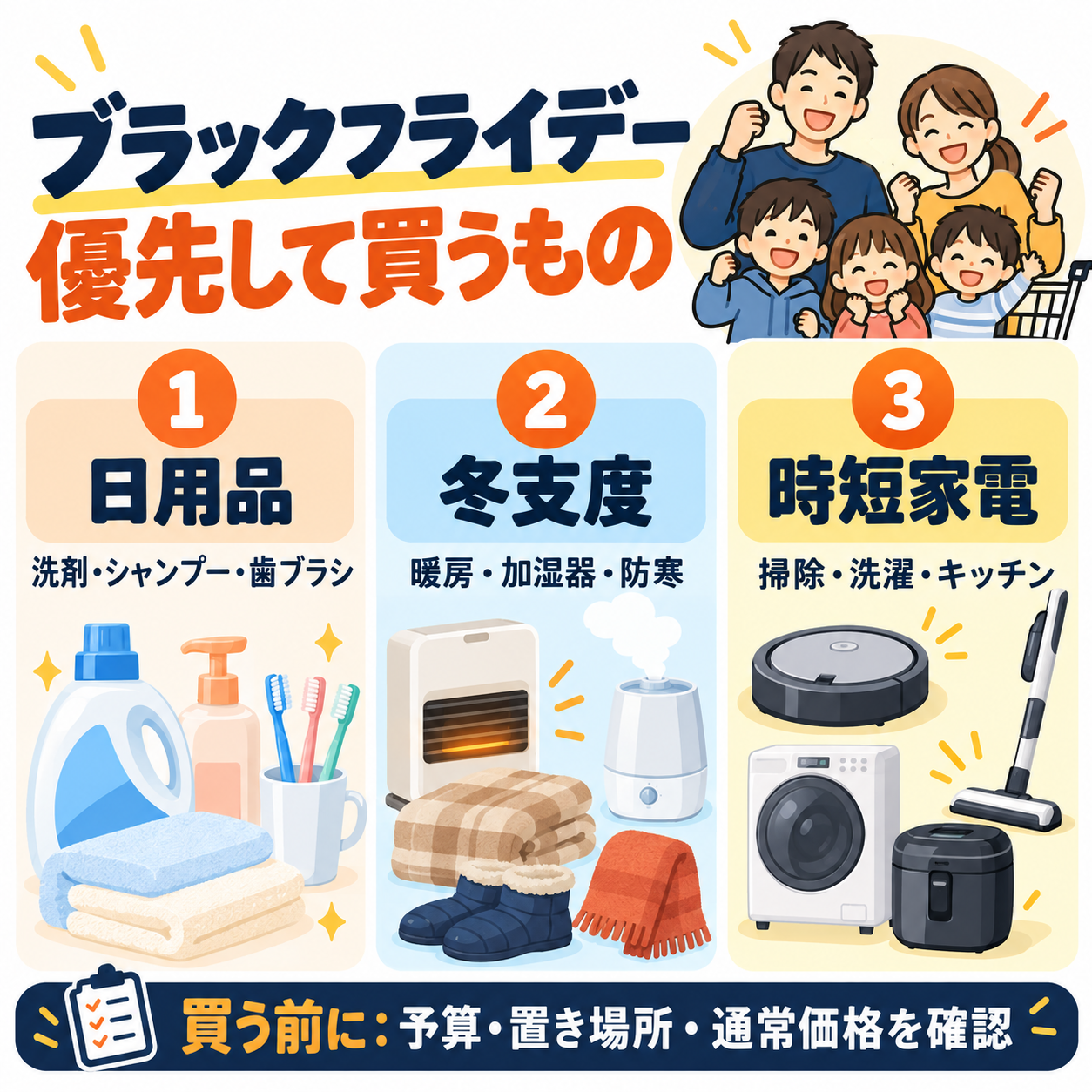 ブラックフライデーで5人家族が優先して買うもの