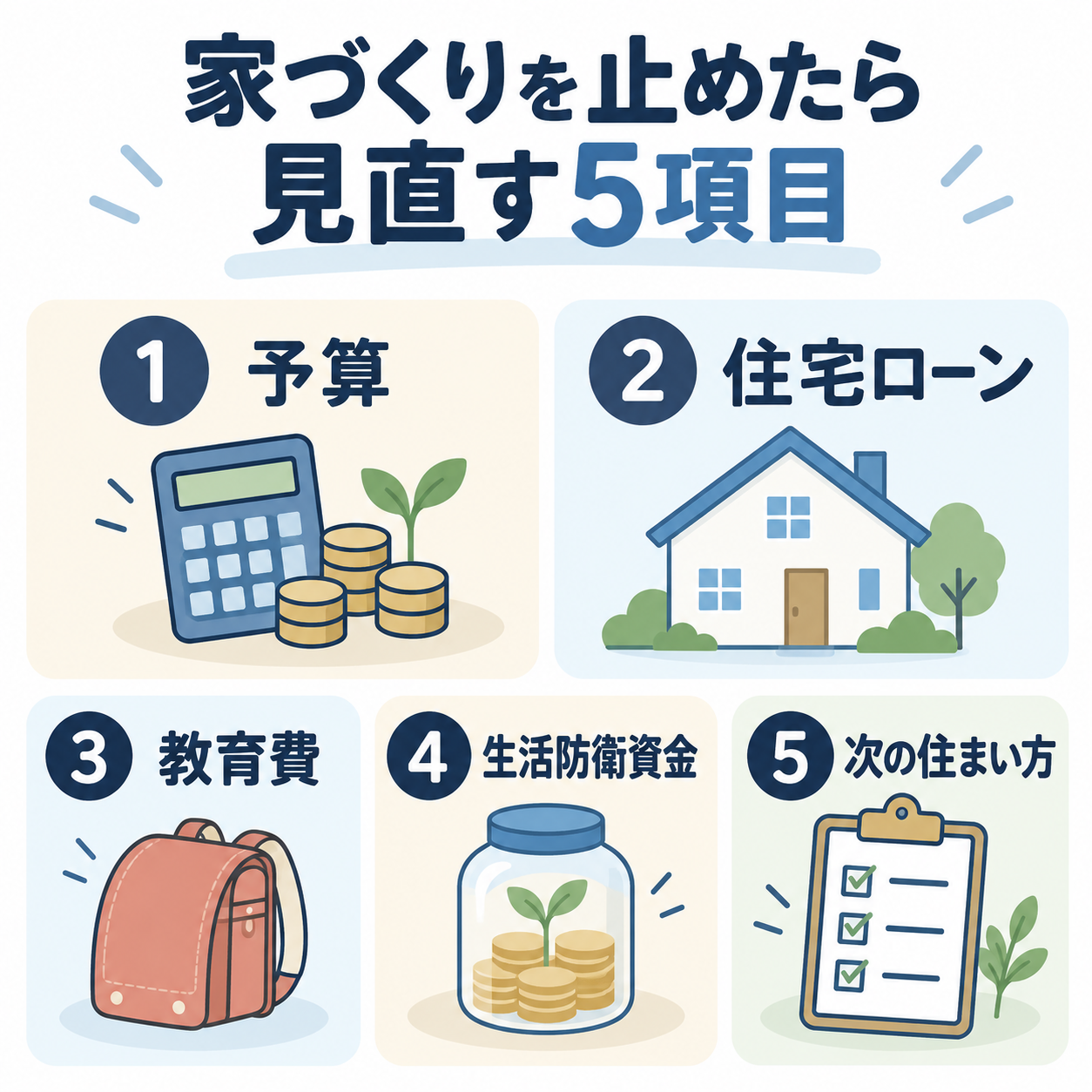 家づくりを止めたら見直す5項目